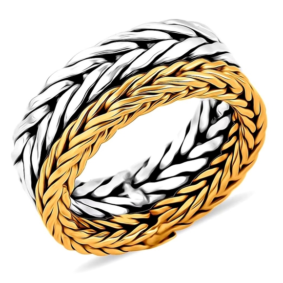 Bali Gentlemen's Ring 22K Yellow Gold Vermeil Over Sterling Silver
